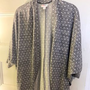 LulaRoe purple/whiteTracy Cardigan size medium